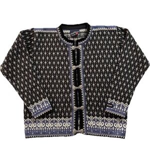Vintage Skjaeveland Norway‎ Wool Cardigan Womens Small Ski Chic Mountain Nordic